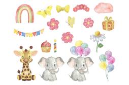 Colorful Cute Baby Animals Clipart