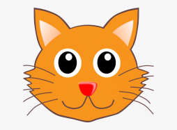 Cute Orange Cat face Clipart, Mask, Png