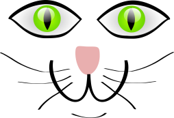 Green Eyes Cat face Kitty Clipart