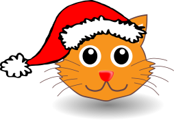 Christmas Cat face Background Clipart