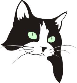 Cat face Black and White vector Clipart