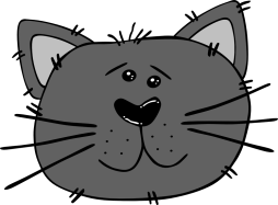 Gray Cat face Cartoon Clipart