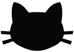Black Clipart Cheshire Cat face Transparent Background