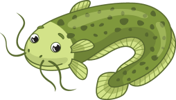 Cute Catfish Green Clipart Transparent Png