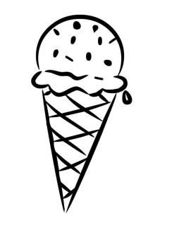 Black and White ice Cream Cone Clipart