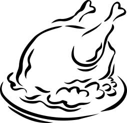 Cooked Turkey Clipart Black and White