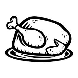 Turkey Cooked Clipart Black White