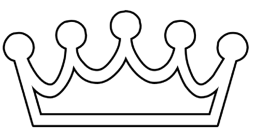 Black and White Crown Princess Clipart Outline