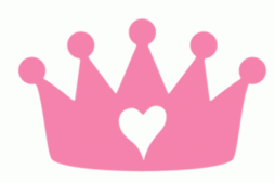 Cute Pink Crown Baby Clipart Outline