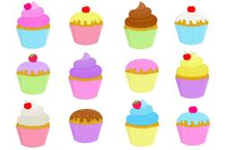 Happy Cupcake Cute Clipart