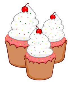 Cupcake Clipart Brown and White