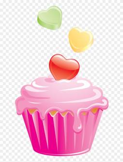 Cute Pink Cupcake Hearts Clipart