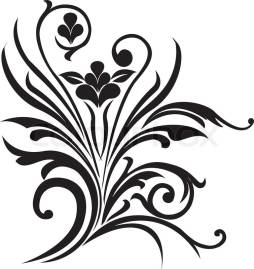 Black Fancy Scroll Floral Clipart free