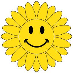 Yellow Smiley Flower face Clipart