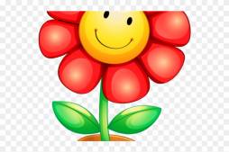 Cute Clipart of a Flower Smiley face