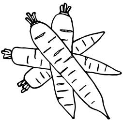 Carrots Clipart Black and White Food