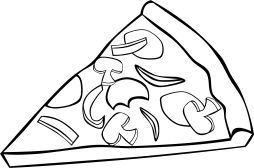 Free Food Pizza Clipart Black and White