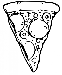 Beautiful Pizza Clipart Food Black and White