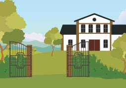 Home Open Gate illustration Clipart