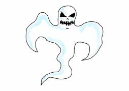 Download Black and White Ghost Scary Clipart