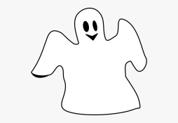 Cute Ghost Face Clipart Black and White Transparent