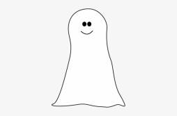 Black and White Ghost Clipart Transparent Background