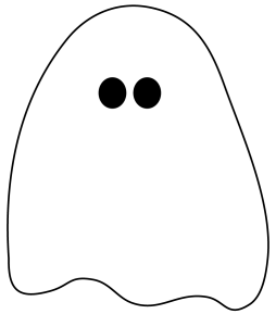 Black and White Ghost Halloween Clipart