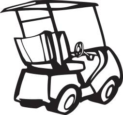Download Golf Car Clipart Black and White