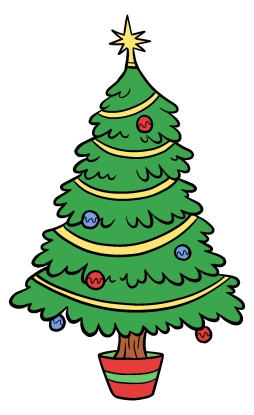 Green Tree Christmas Clipart, Art Holiday Clipart