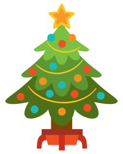 Cute Holiday Clipart, Santa, Green, Tree, Cartoon