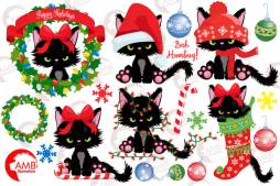 Holiday, Christmas Cat Grumpy Clipart