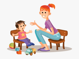 Kids Talking to Parent Clipart