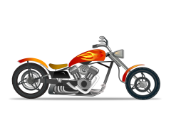 Motorcycle Red and Yellow Bike Clip Art