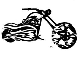 Harley Davidson Motorcycle Tribal Clipart