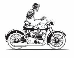 Download Skeleton on Motorcycle Clipart Transparent