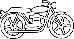 Motorcycle Black and White Clip Art