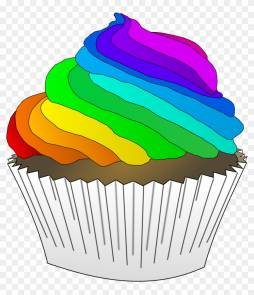 Muffin Colored Cupcake Clipart