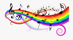 Rainbow Music Note Singing Choir Clipart
