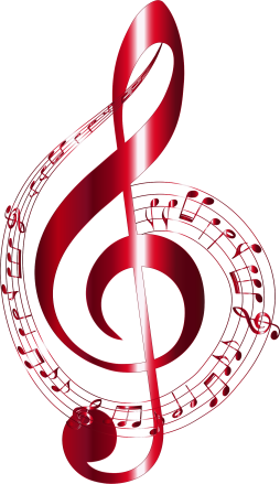 Red Music Note Scale Clipart Transparent