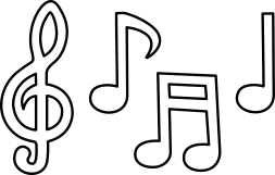 Awesome Music Notes Coloring Page Clipart Transparent Png Black and White