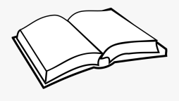 Black and White Clipart Open Book