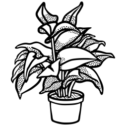 Download Potted Plants Clipart Black and White