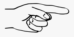 Best Pointing finger Black and White Clipart