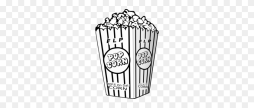 Clipart of Popcorn Black and White