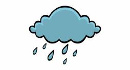 Blue Cloud and Raindrop Clipart