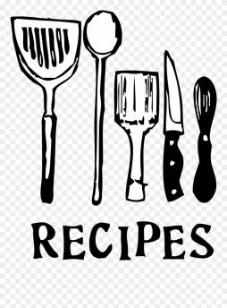 Food, Tools Recipes Clipart Black and White