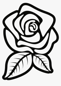 Cute flower Clipart Rose Black and White