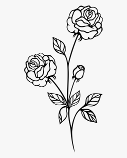 Png Rose Black White Clipart