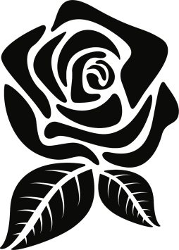 Leaves, Rose, flower, Clipart, Black and White