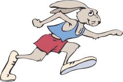 Animal Rabbit Running Cartoon Clipart